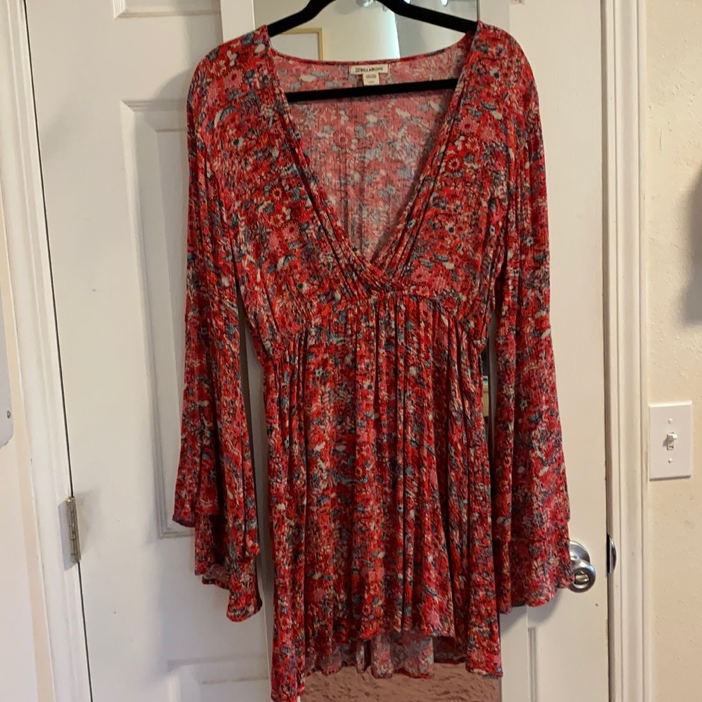 Billabong Red Floral Dress - Large